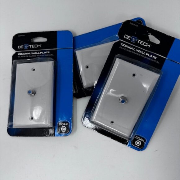 CE TECH Coaxial Cable Wall Plate - Light Almond NIB - Picture 2 of 3